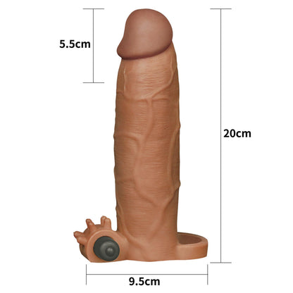1-Add 3" Pleasure X Tender Vibrating Penis Sleeve Brown-1
