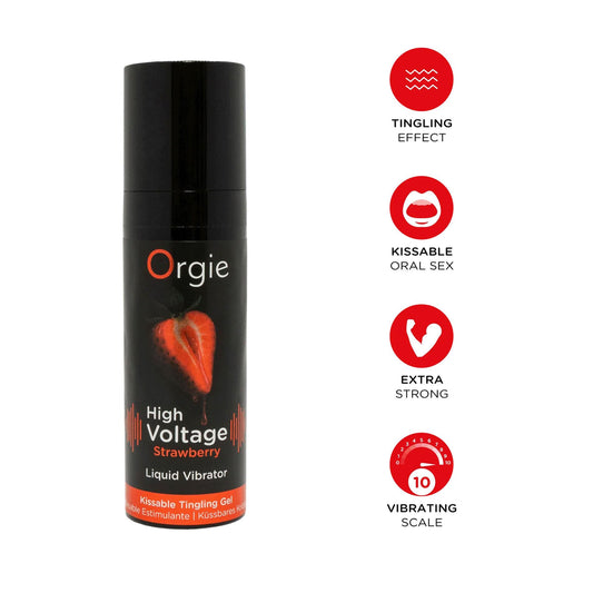 1-Wibrujący Żel Intymny Orgie High Voltage Truskawkowy 15ml-1