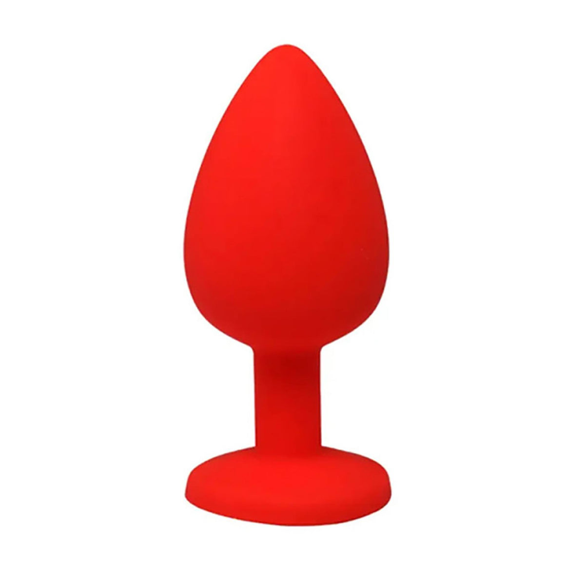 2-Czerwony silikonowy korek analny Fantasy Small z białym kryształem 7 cm-2