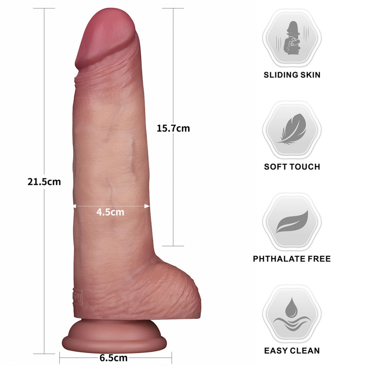 1-8.5'' Sliding Skin Pro II Dual Layer Silicone Dong-1