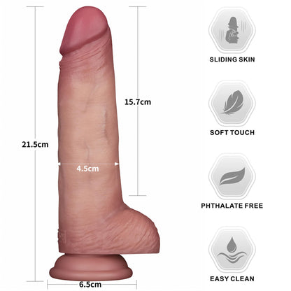 1-8.5'' Sliding Skin Pro II Dual Layer Silicone Dong-1