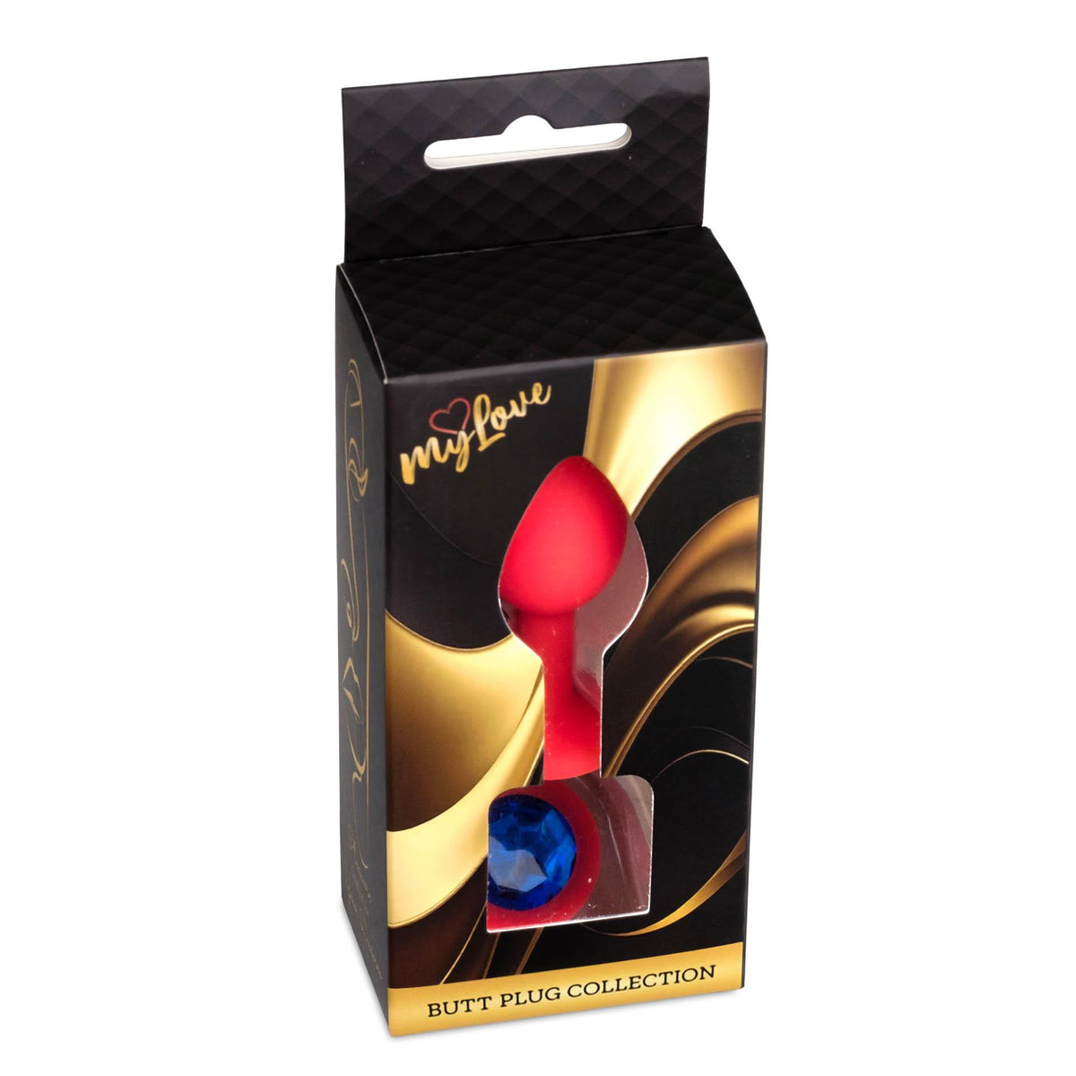 3-Korek analny silikonowy z diamentem MyLove Toys czerwony 7 cm-3