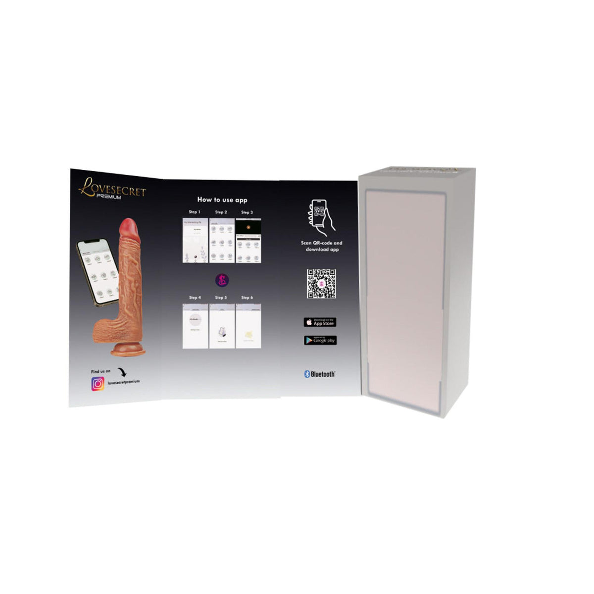 1-Wibrator realistyczny Lovesecret Premium z aplikacją 21.5 cm-1