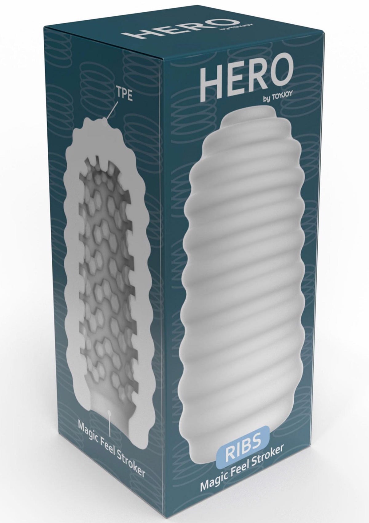 1-Masturbator TPE żeberkowy ToyJoy HERO Medium biały-1