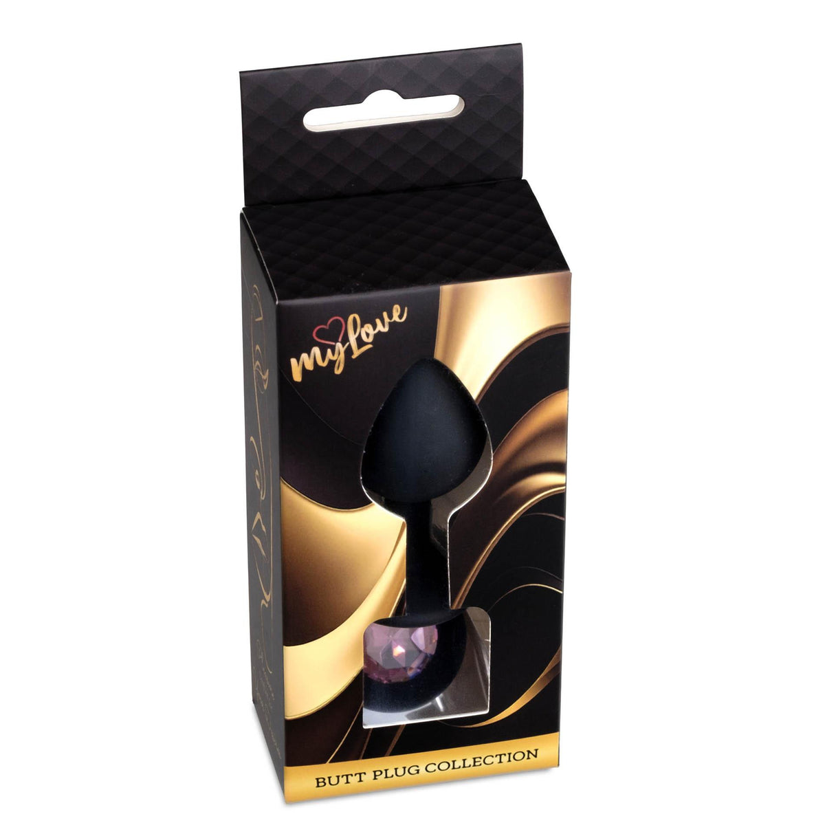 2-Korek analny silikonowy MyLove Toys czarny z diamentem średni 8 cm-2
