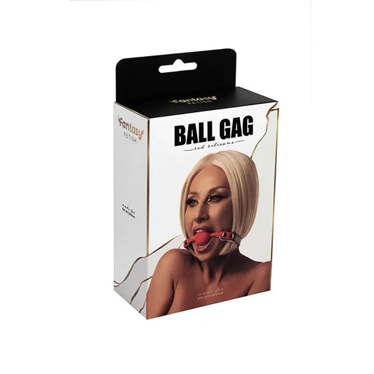 1-Knebel silikonowy balonowy czerwony Fantasy regulowany 4 cm-1