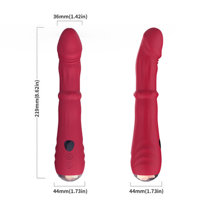 1-Wibrator punktu G Jackal czerwony z ruchami posuwistymi USB 22 cm-1