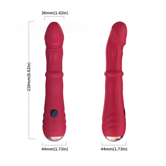 1-Wibrator punktu G Jackal czerwony z ruchami posuwistymi USB 22 cm-1