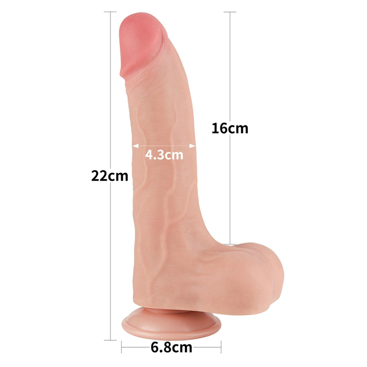 2-Dildo realistyczne Lovetoy dwuwarstwowe z przesuwającą się skórą 8.5 cala-2