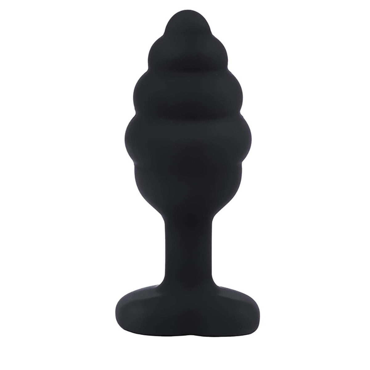 1-Korek analny silikonowy Fantasy czarny żebrowany 7cm-1