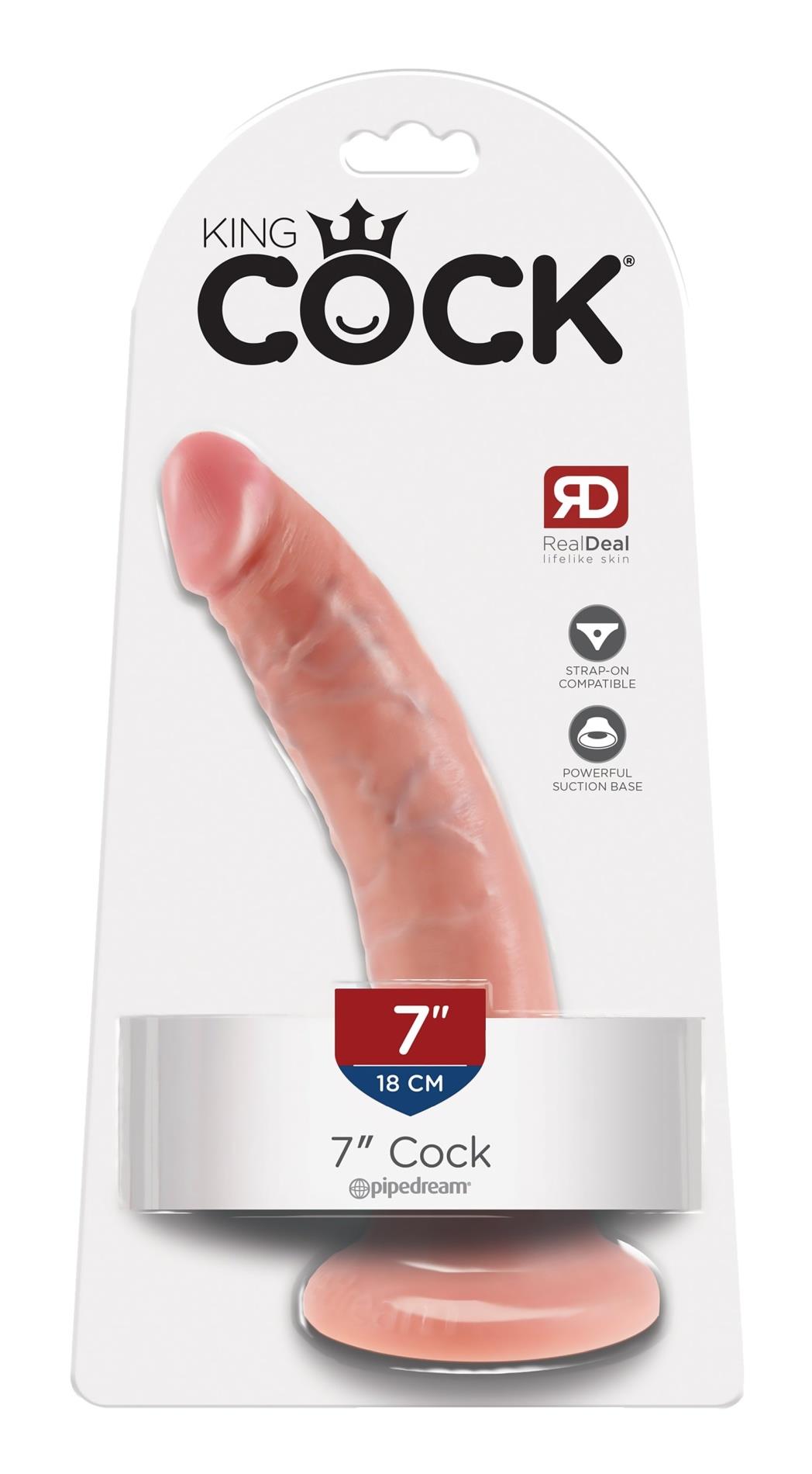 3-Dildo realistyczne King Cock 7 cali PVC jasne-3