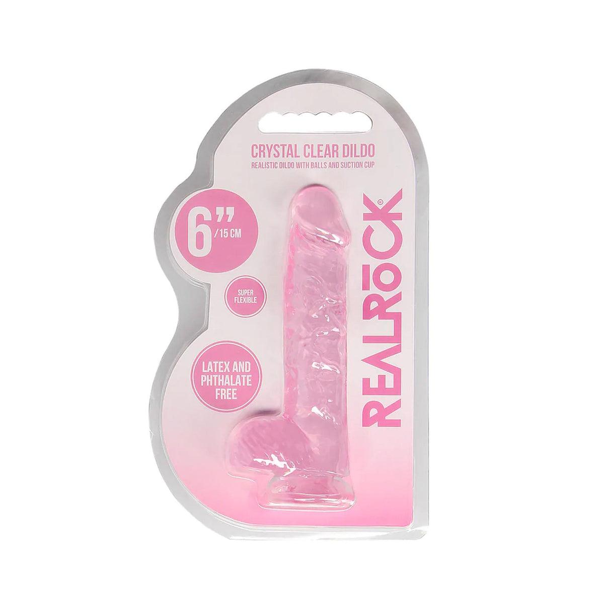 1-Realistyczne dildo z jądrami RealRock Crystal Clear 17 cm-1