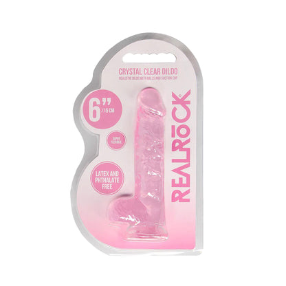 1-Realistyczne dildo z jądrami RealRock Crystal Clear 17 cm-1