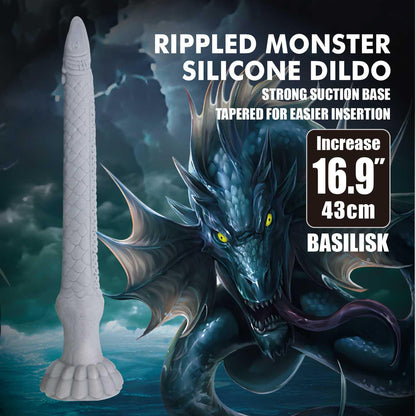 3-Dildo silikonowe pofalowane Basilisk Power Monsters 43 cm-3