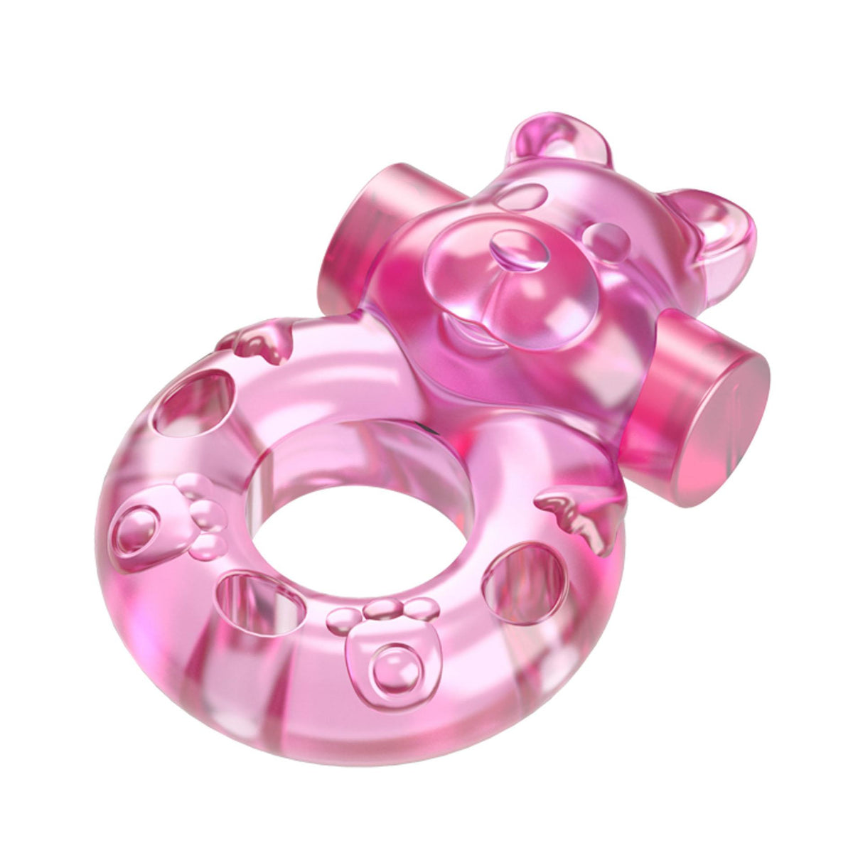 5-Vibrating Bear Cock Ring – Pink-5