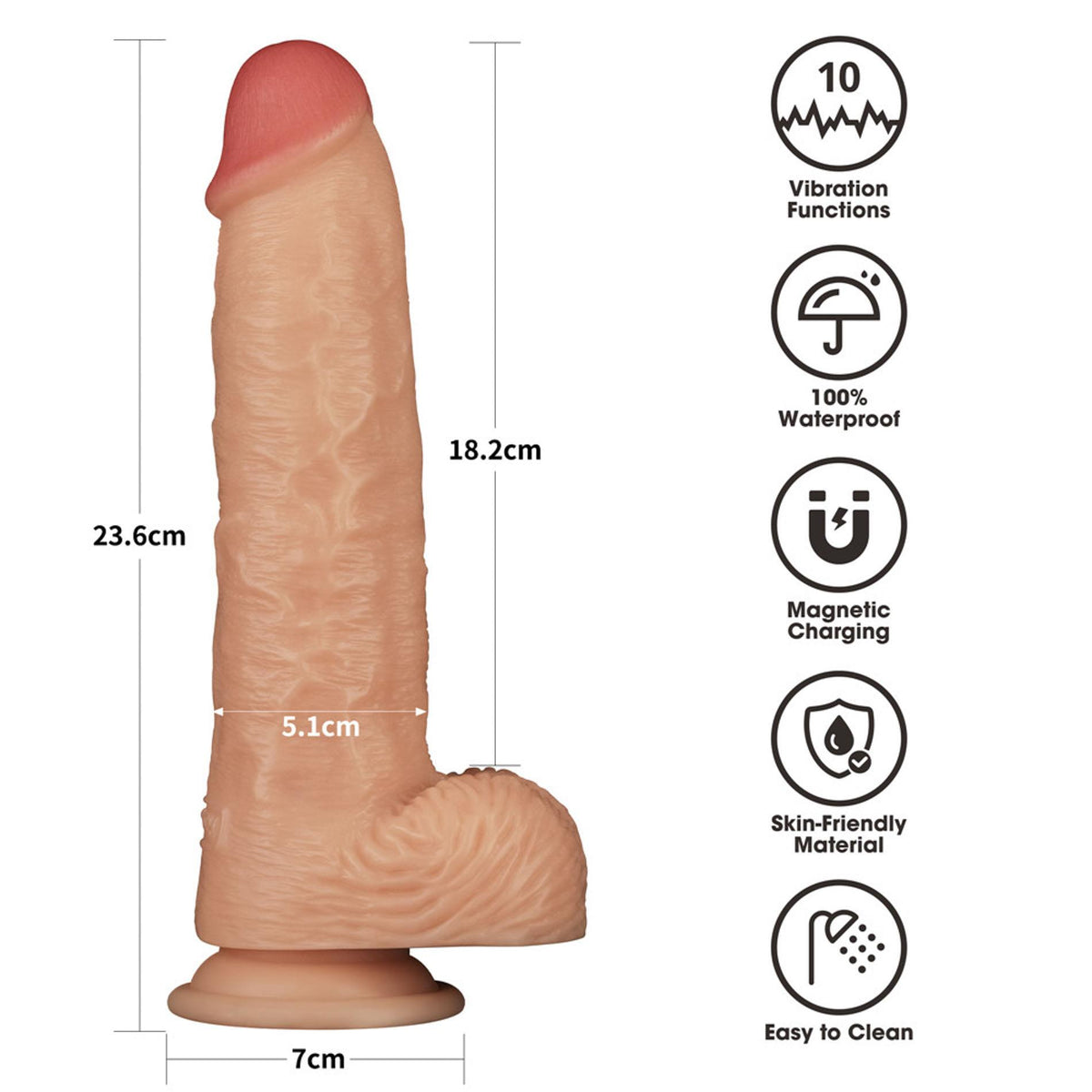 2-Vibrating Enhanced Strap on Set 9.5'' L/XL/2XL-2