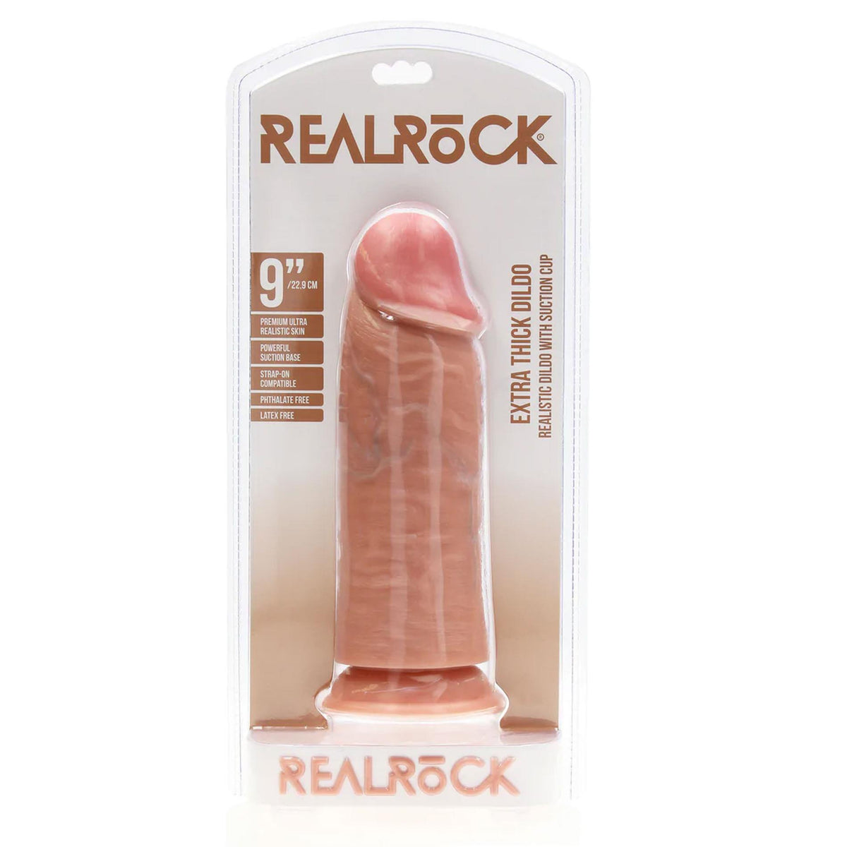 3-Dildo RealRock ekstra grube proste 23 cm cieliste bez jąder-3