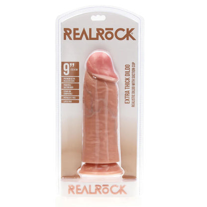 3-Dildo RealRock ekstra grube proste 23 cm cieliste bez jąder-3
