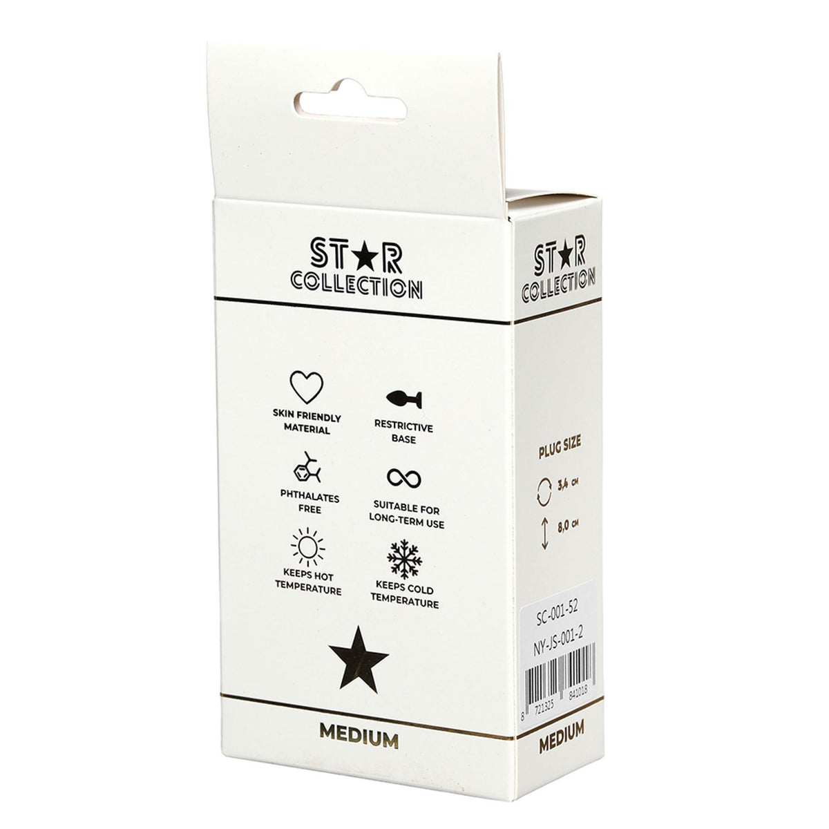 2-Korek analny metalowy Star Collection M z różowym kamieniem-2
