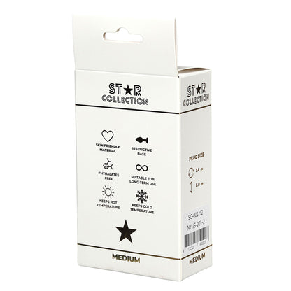 2-Korek analny metalowy Star Collection M z różowym kamieniem-2