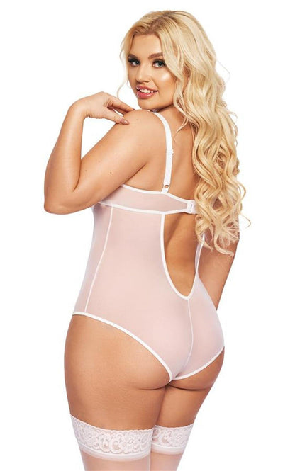1-Body z koronkowymi wstawkami Amanda SoftLine biały XL-1