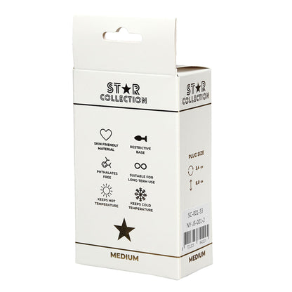 1-Srebrny metalowy korek analny Star Collection M jasnoniebieski-1
