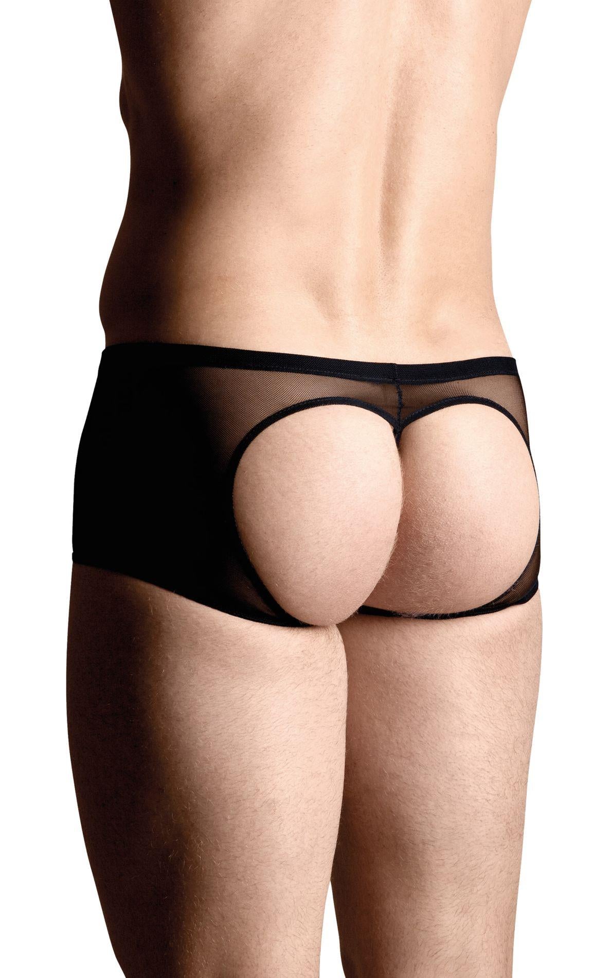 1-Męskie bokserki z wycięciem na pupie SoftLine 4493 czarne XL-1