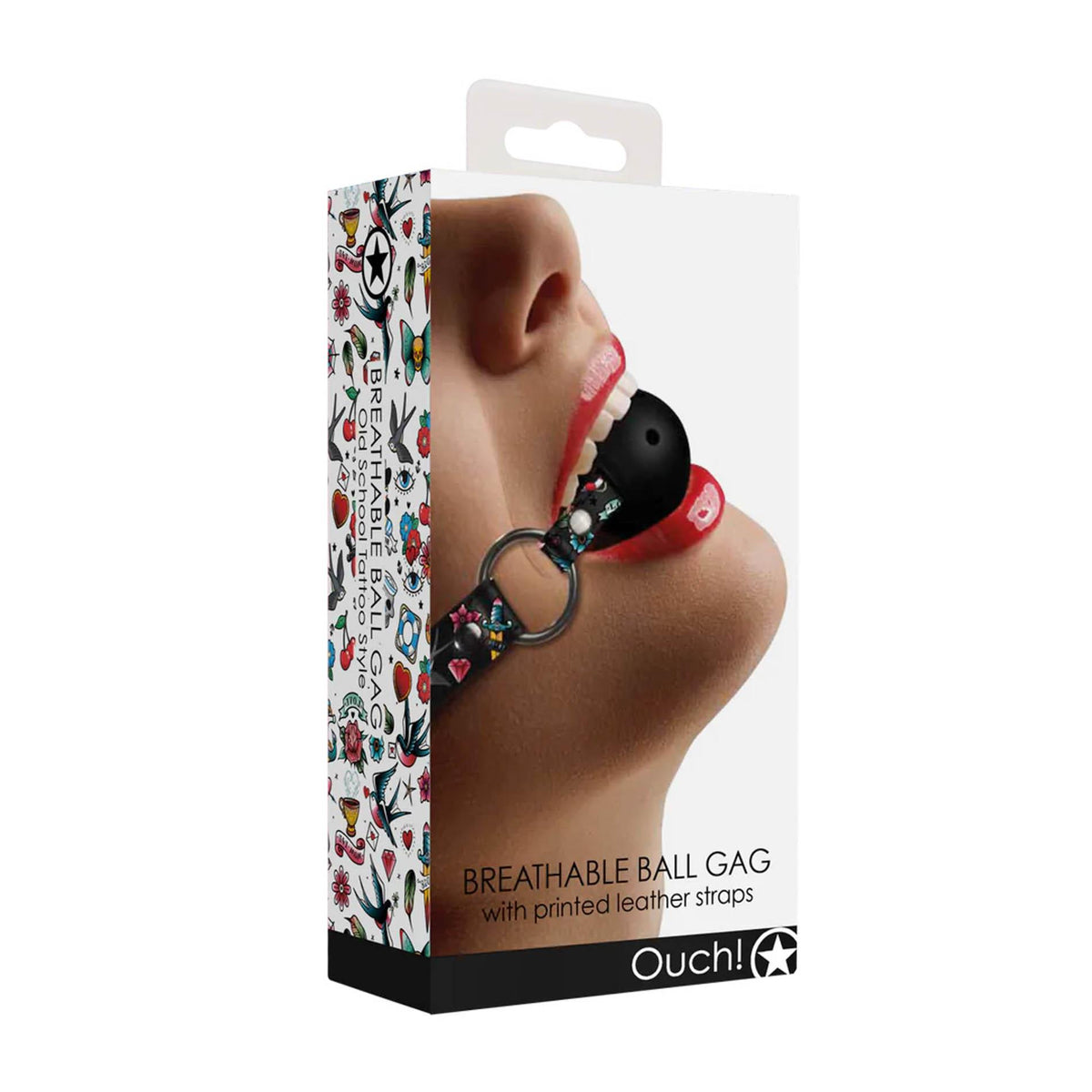 1-Oddychający knebel z kulką Ouch! 63 cm-1