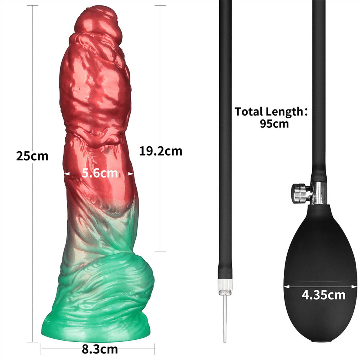 4-10'' Dual Density Silicone Inflatable Dildo-4