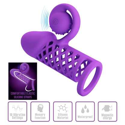 3-Przedłużka na penisa Romance stymulator łechtaczki 10 wibracji USB-3