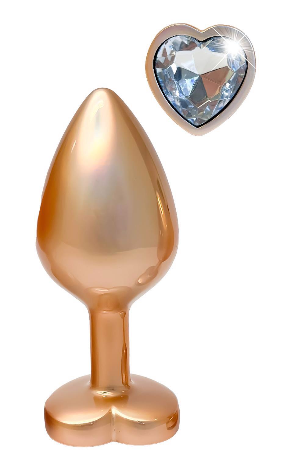 2-Korek analny Gleaming Love złoty matowy średni-2