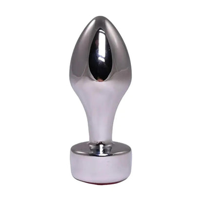1-Korek analny srebrny z różowym diamentem Fantasy 7,7 cm-1
