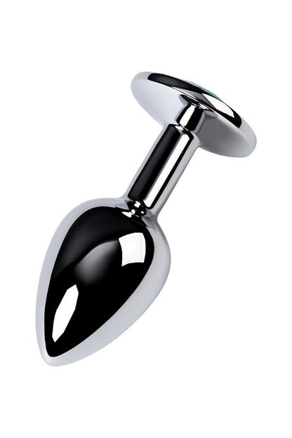 1-Korek analny metalowy TOYFA Metal srebrny z topazem 7 cm-1