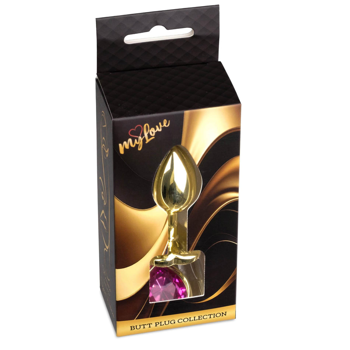 1-Stalowy korek analny Gold Heart MyLove Toys różowy 7 cm-1