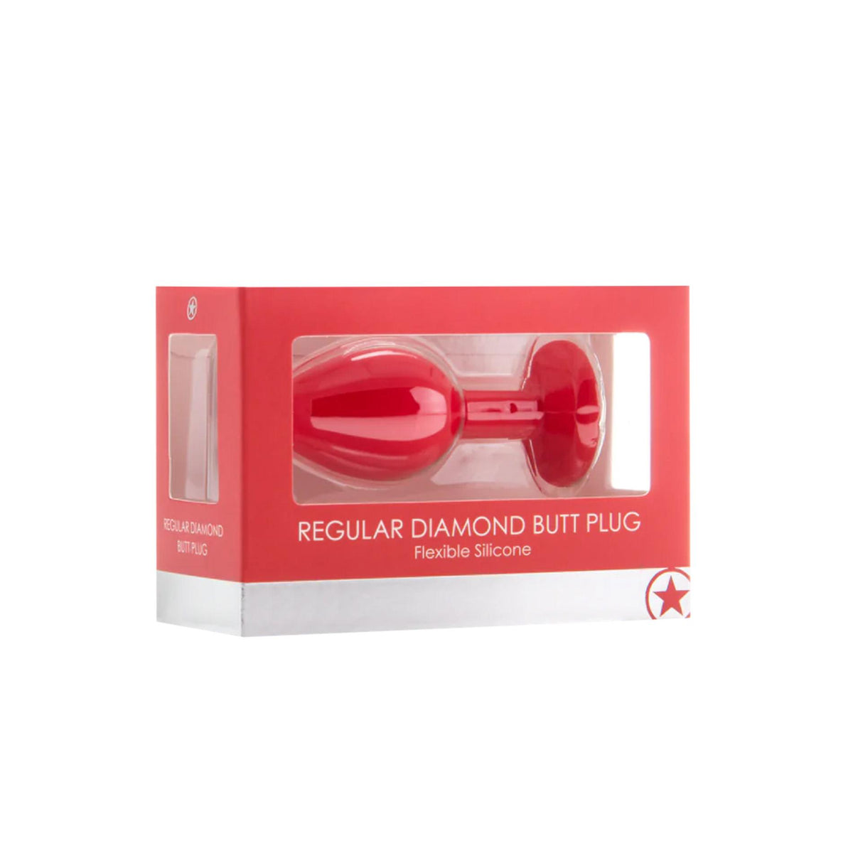 2-Korek analny diamentowy silikonowy Ouch czerwony 7,3 cm-2