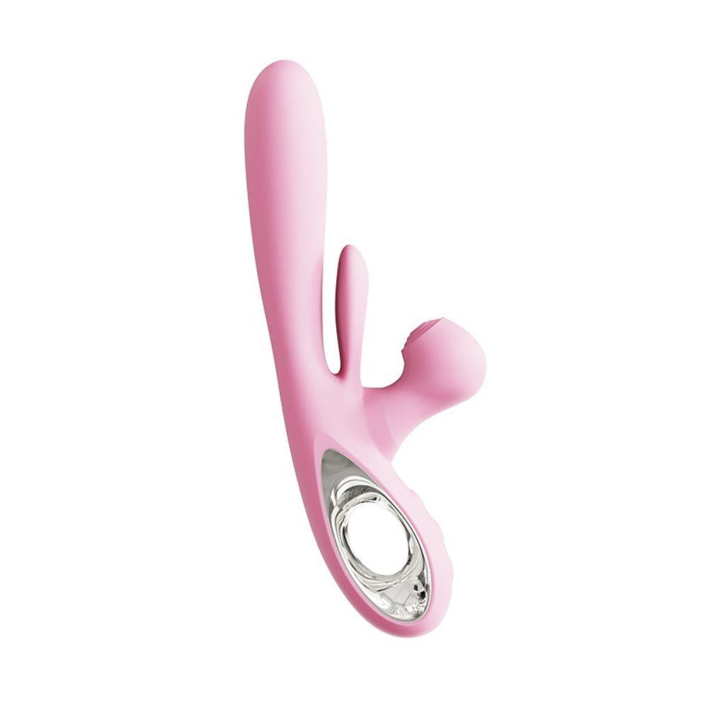 1-Wibrator króliczek różowy Bliss Bunny z uderzeniami silikonowy USB-1