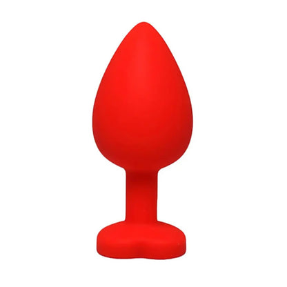 1-Czerwony silikonowy korek analny serduszko Small Fantasy kryształ 7 cm-1