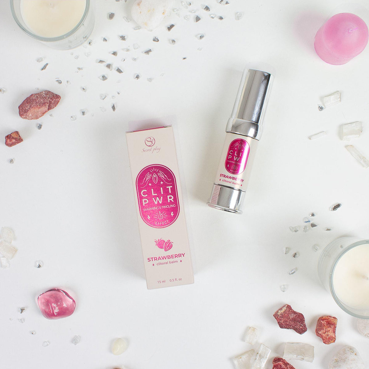 3-Balsam do łechtaczki stymulujący Secret Play Clit PWR truskawkowy 15 ml-3