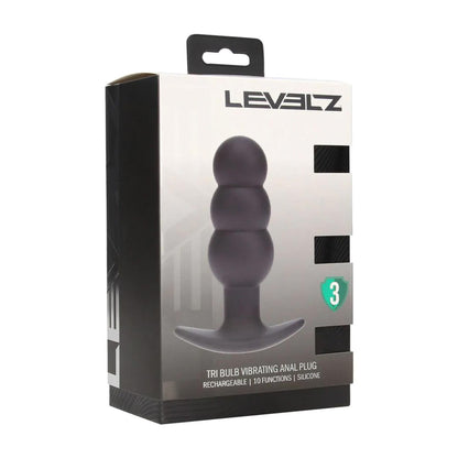 2-Wibrujący korek analny Tri Bulb silikonowy Levelz czarny USB-2