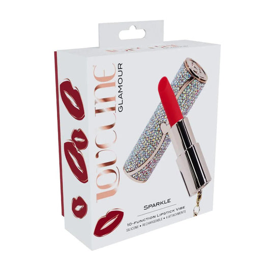 2-Wibrator szminka Loveline Sparkle iridescent z nakładkami-2
