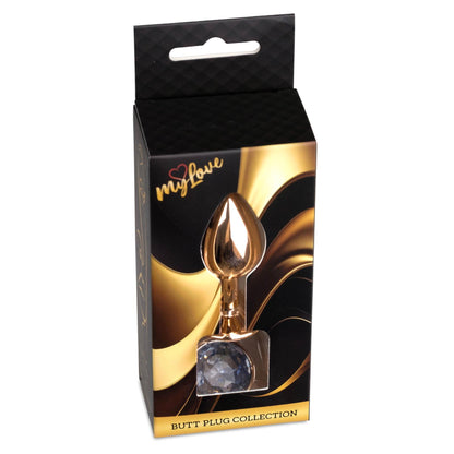 3-Biżuteria analna stalowa z diamentem MyLove Toys czerwone złoto 7 cm-3