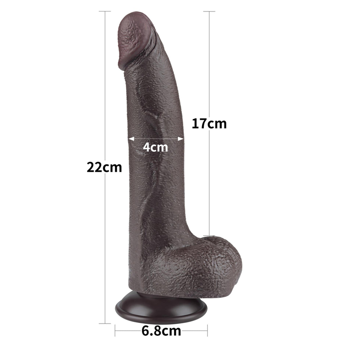 3-8.5'' Sliding Skin Dual Layer Dong Black-3