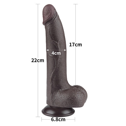 3-8.5'' Sliding Skin Dual Layer Dong Black-3
