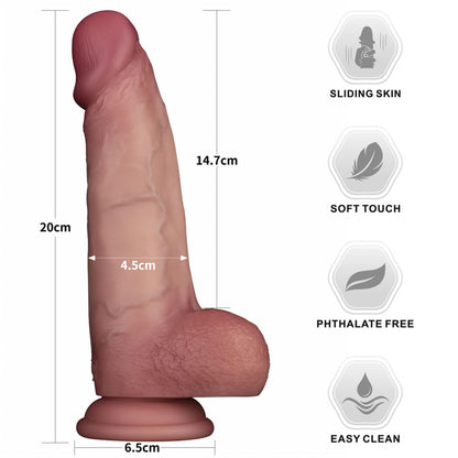 4-8'' Sliding Skin Pro II Dual Layer Silicone Dong-4