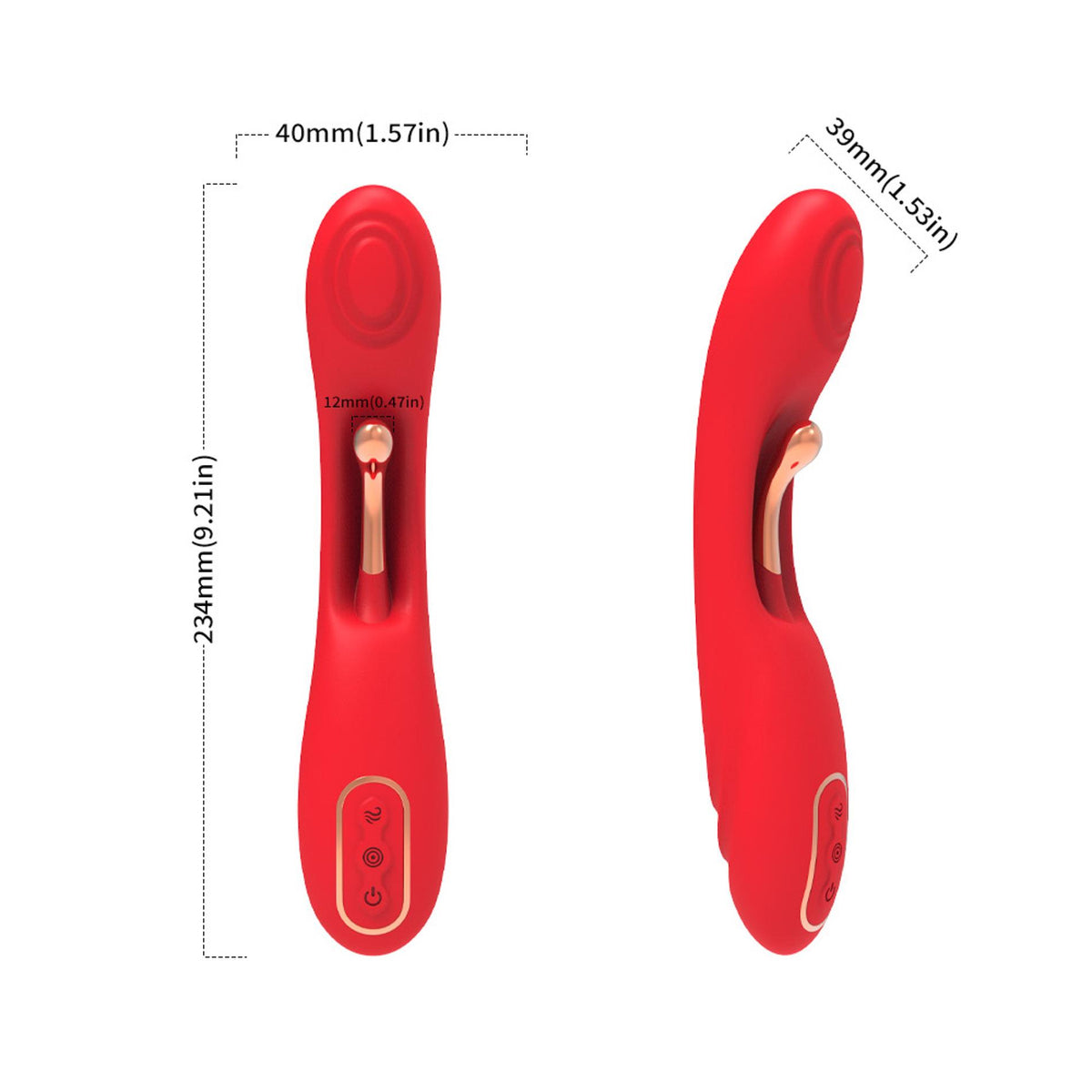 2-Wibrator punktu G dwupunktowy czerwony B-Series Joy USB 22 cm-2