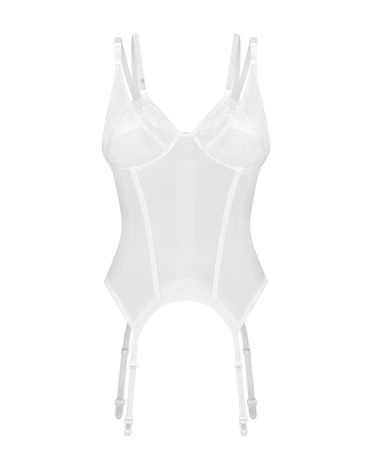 2-Gorset koronkowy przezroczysty Obsessive Arrowel biały L/XL-2