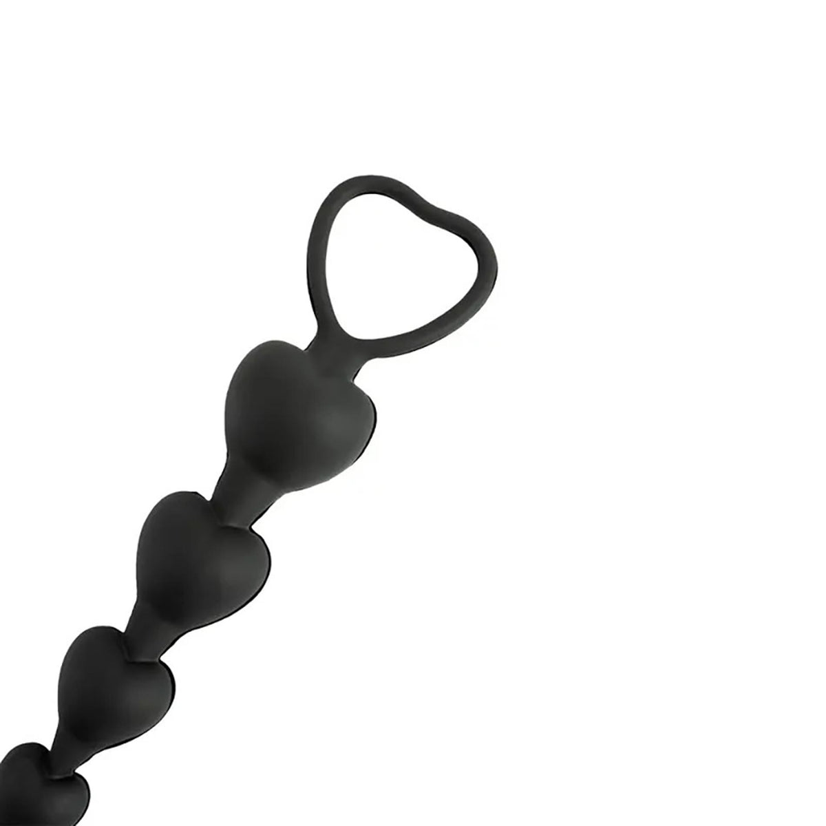 1-Koraliki analne Fantasy serduszka silikonowe czarne 18 cm-1