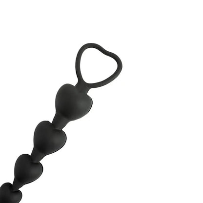 1-Koraliki analne Fantasy serduszka silikonowe czarne 18 cm-1