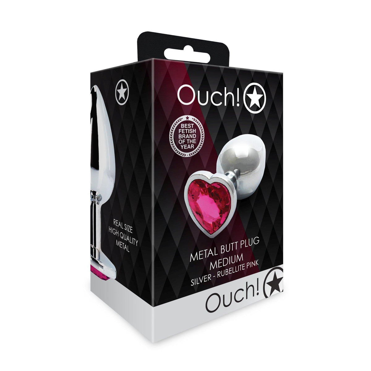 2-Aluminiowy korek analny Heart Gem Ouch średni 7 cm-2