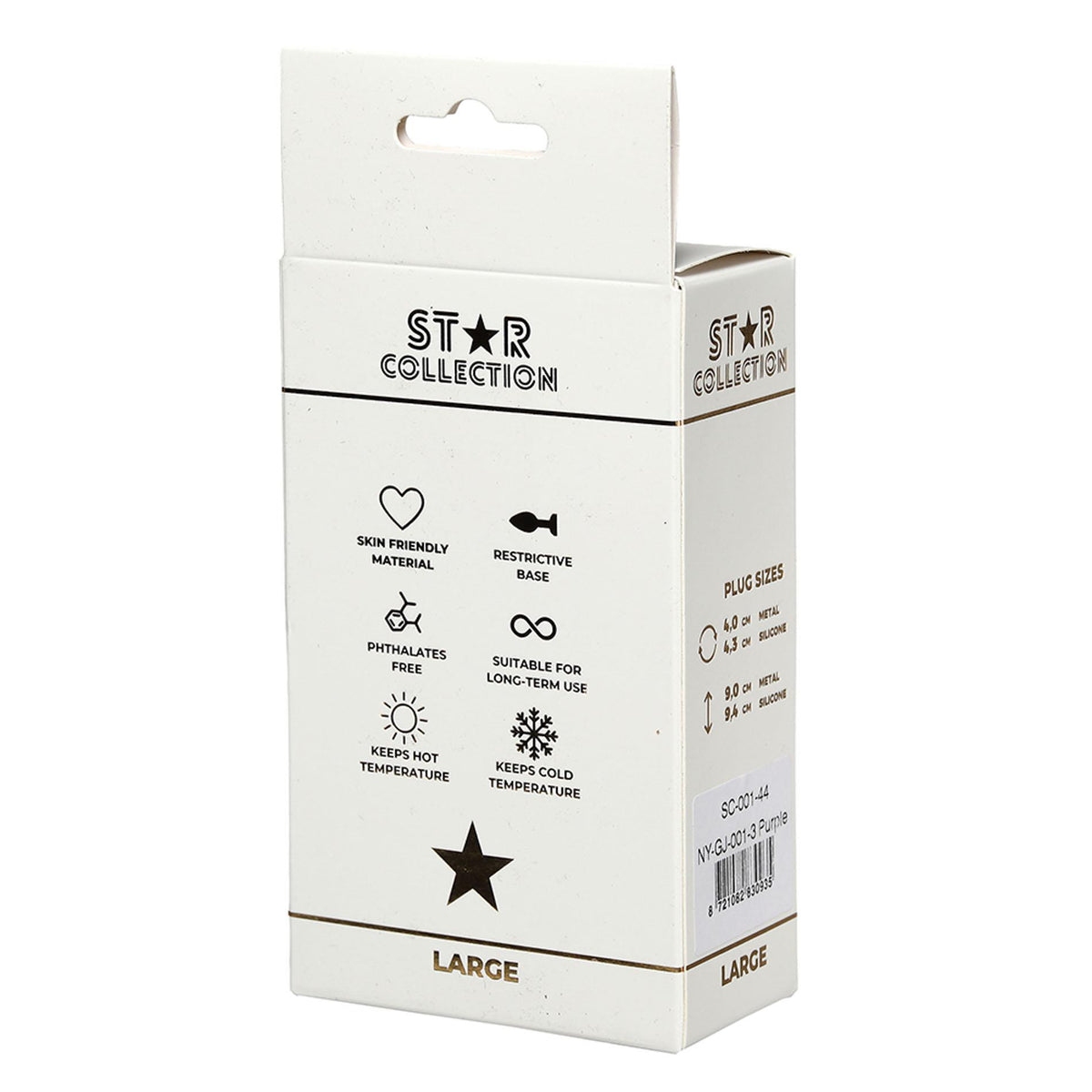1-Korek analny silikonowy Star Collection fioletowy z kamieniem L 10 cm-1